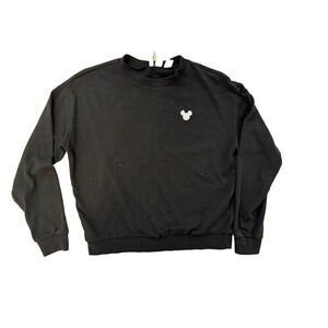 Disney H&M Sweatshirt Womens Medium Black Mickey Mouse Crewneck Pullover Divided